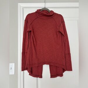Free People Split Back Knit Cherry Sweater Size XS‎